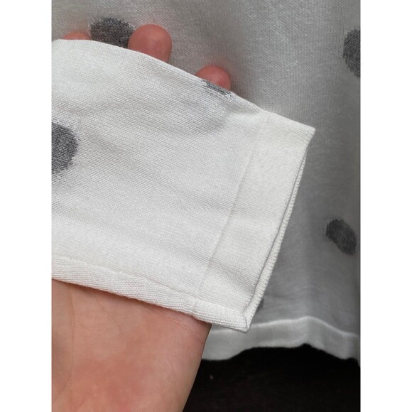 Tommy Hilfiger White grey Polka dots v neck sweater cotton Women's size S - Picture 6 of 12